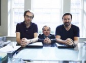 Stephen Merchant, Warwick Davis and Ricky Gervais in 'Life's Too Short'