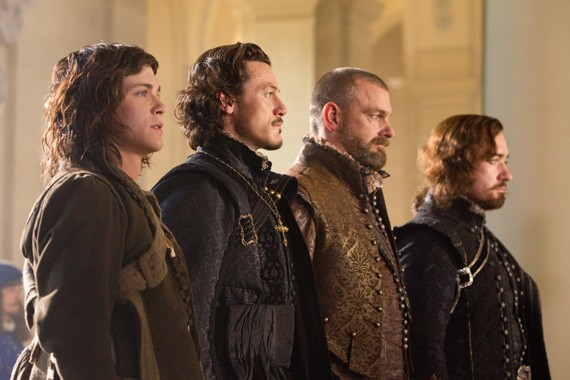 Logan Lerman, Luke Evans, Ray Stevenson, and Matthew Macfadyen in The Three Musketeers