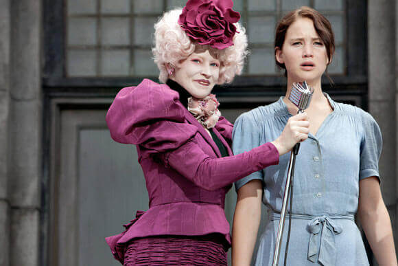Elizabeth Banks and Jennifer Lawrence in a scene from 'The Hunger Games' Elizabeth Banks and Jennifer Lawrence in a scene from 'The Hunger Games'