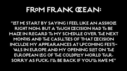 From Frank Ocean