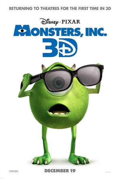 Monsters Inc 3D Poster