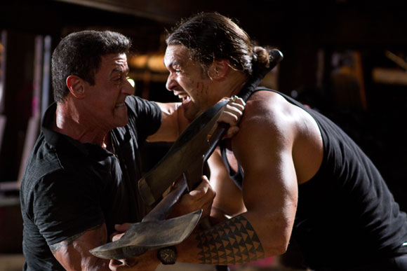 Sylvester Stallone and Jason Momoa in Bullet to the Head