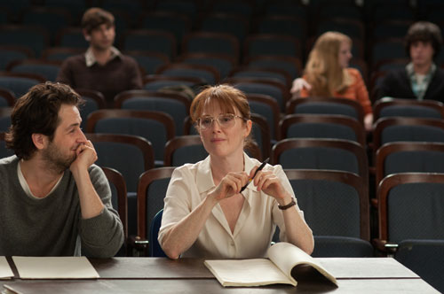 Michael Angarano and Julianne Moore in The English Teacher Michael Angarano and Julianne Moore in The English Teacher