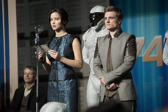 Jennifer Lawrence and Josh Hutcherson in Catching Fire