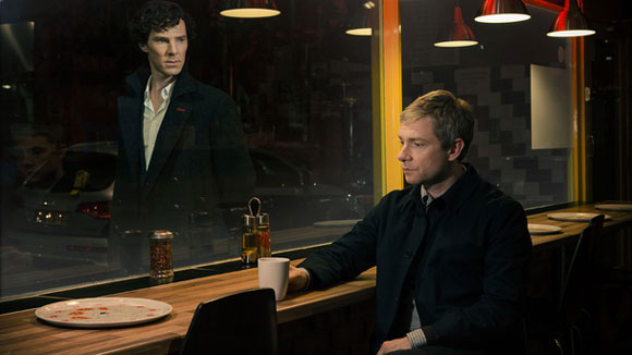 Benedict Cumberbatch and Martin Freeman in Sherlock