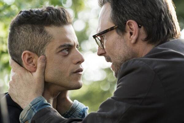 Rami Malek and Christian Slater in Mr Robot