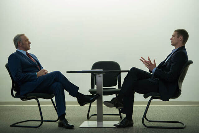 Kevin Spacey and Joel Kinnaman in House of Cards