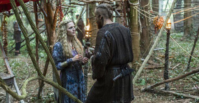 Maude Hirst Gustaf Skarsgard in Vikings