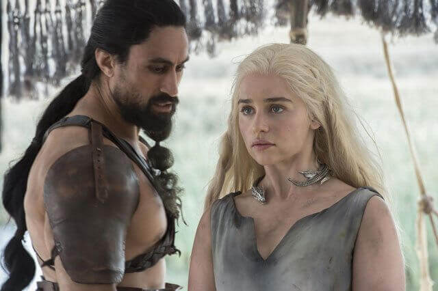 Game of Thrones Season 6 Episode 1 Joe Naufahu and Emilia Clarke