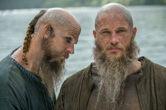 Vikings stars Gustaf Skarsgard and Travis Fimmel