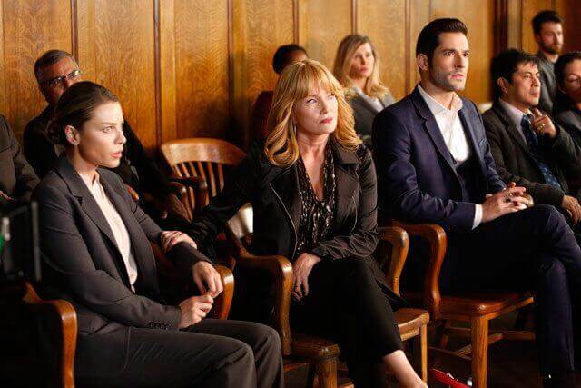 Lucifer season 2 episode 10 Lauren German, Tom Ellis, Rebecca De Mornay