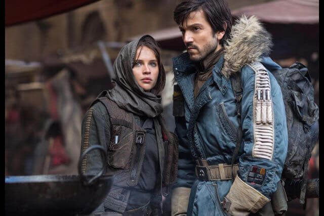Rogue One Diego Luna and Felicity Jones