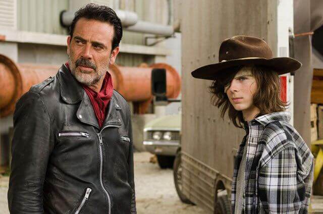 Walking Dead Season 7 Episode 7 Jeffrey Dean Morgan and Chandler Riggs