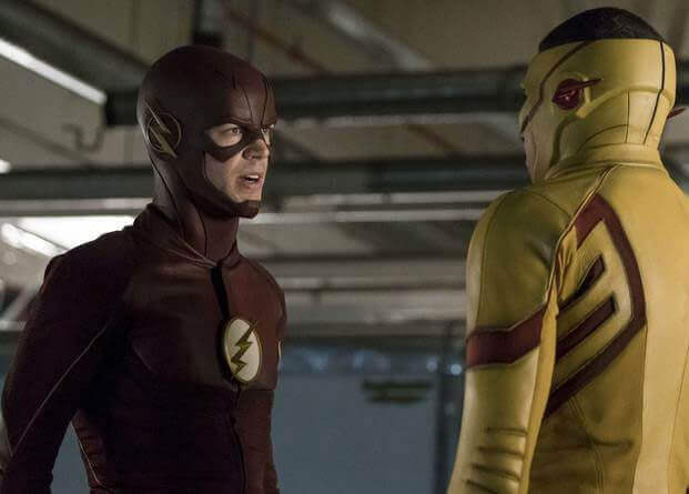 The Flash Season 3 Episode 10 Grant Gustin and Keiynan Lonsdale