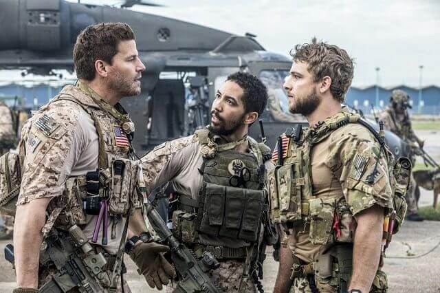 CBS SEAL Team stars David Boreanaz, Neil Brown Jr and Max Thieriot