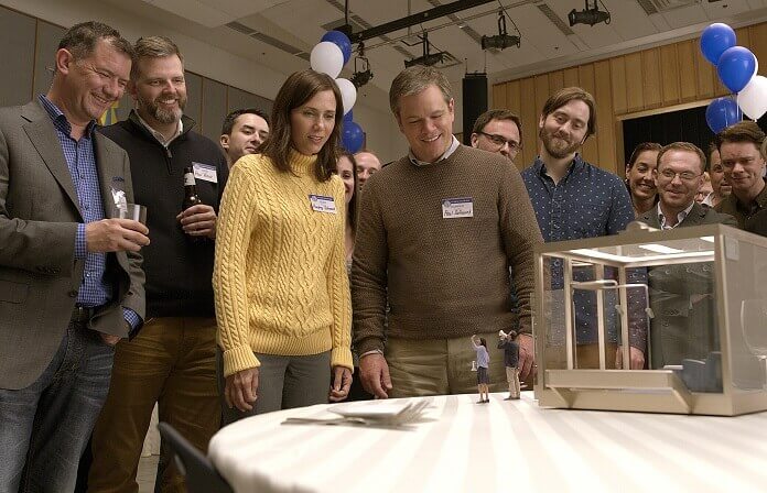 Downsizing stars Matt Damon and Kristen Wiig