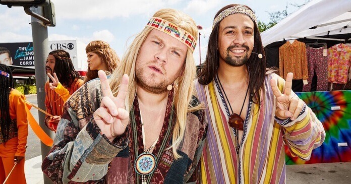 James Corden and Lin-Manuel Miranda