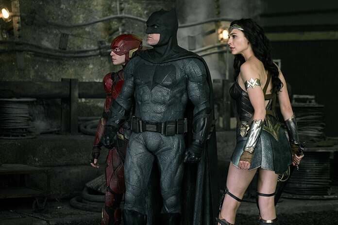 Justice League stars Gal Gadot, Ezra Miller and Ben Affleck