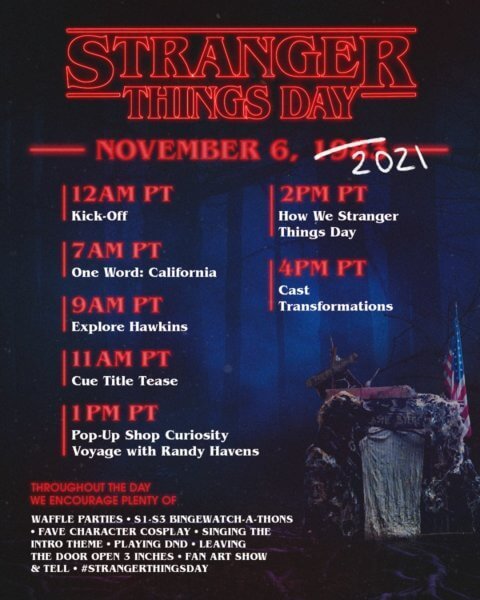 Stranger Things Days 2021 Schedule