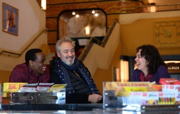 Sam Mendes on the set of Empire of Light