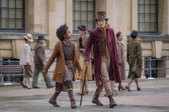 Wonka Timothee Chalamet and Calah Lane