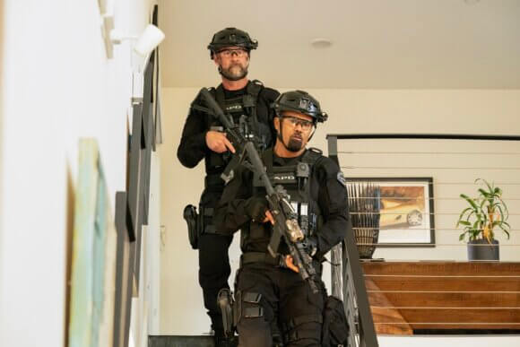 Jay Harrington and Shemar Moore in SWAT Season 7 Episode 9