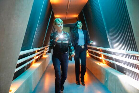 Marg Helgenberger and Ariana Guerra in season 3 episode 9