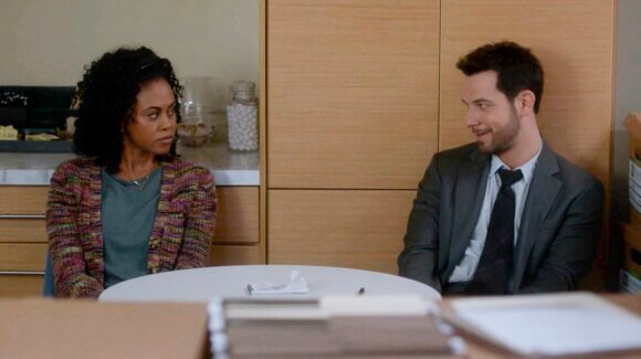 Vinessa Antoine and Skylar Astin in season 2 episode 9