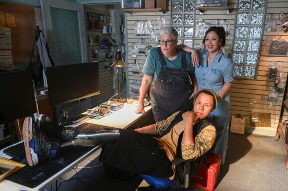 Abby McEnany, Fiona Rene and Eric Graise