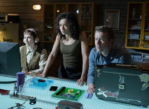 Mavournee Hazel, Olivia Swann, and Todd Lasance