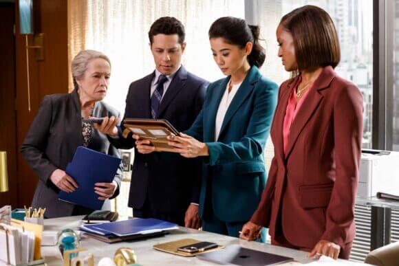 Kathy Bates, David Del Rio, Leah Lewis, and Skye P Marshall