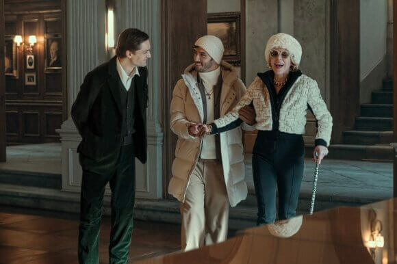 Lucas Englander, Aras Aydin and Christine Baranski