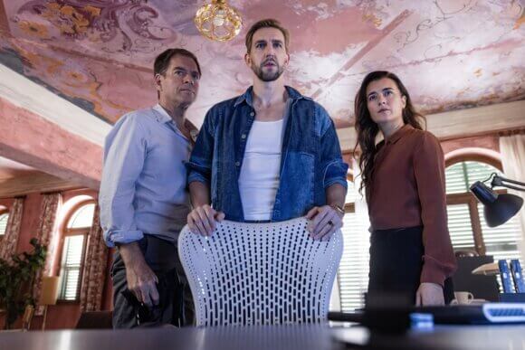 Michael Weatherly, Max Osinski, and Cote de Pablo