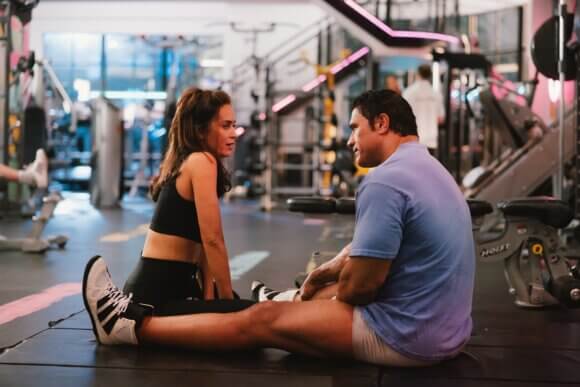 The Smashing Machine Emily Blunt and Dwayne Johnson