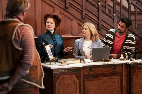 Rebecca Wisocky, Rose McIver, and Utkarsh Ambudkar