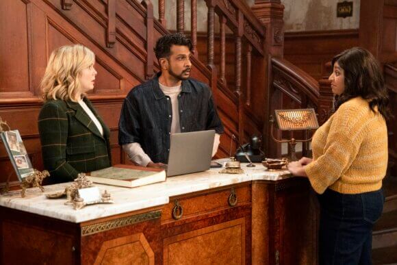 Rose McIver, Utkarsh Ambudkar and Punam Patel