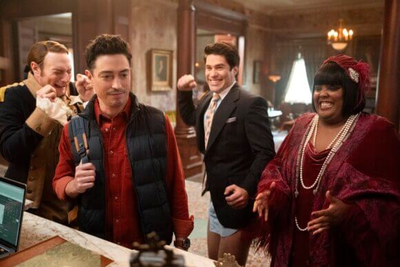 Brandon Scott Jones, Ben Feldman, Asher Grodman, and Danielle Pinnock