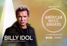 Billy Idol to Receive Lifetime Achievement Award at 2026 AMAs Billy Idol American Music Awards