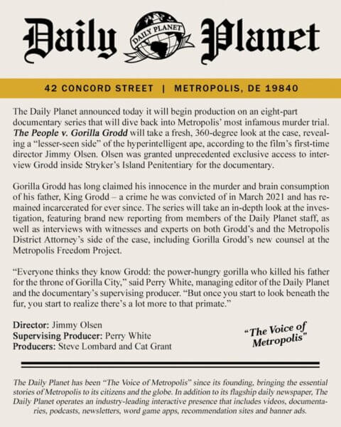 The People v Gorilla Grodd announcement