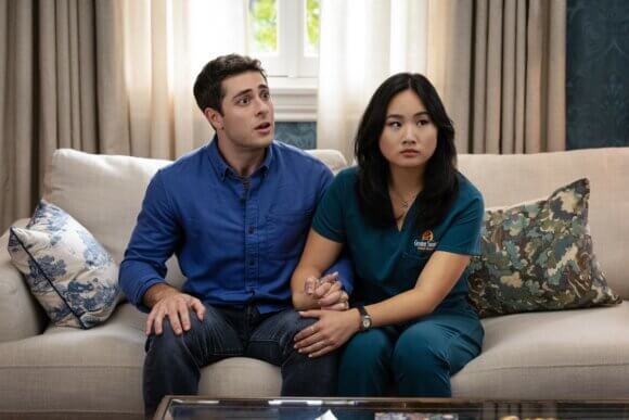 Jaren Lewison and Helen J Shen in episode 2