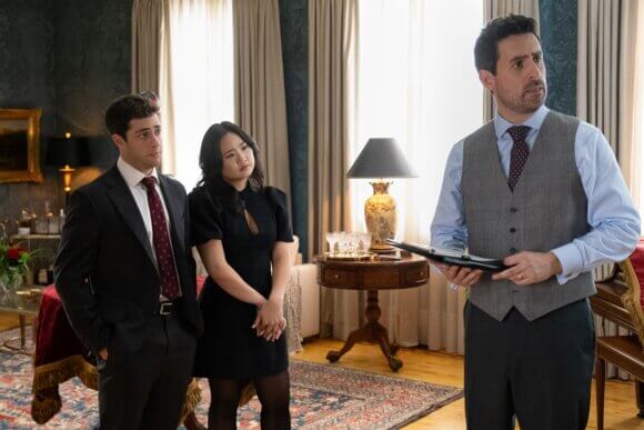 Jaren Lewison, Helen J Shen and Ed Weeks in episode 3