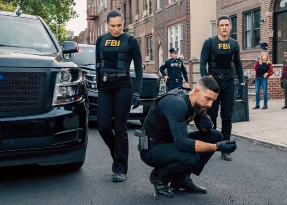 Juliana Aidén Martinez as Eva Ramos, Zeeko Zaki as Special Agent Omar Adom ‘OA’ Zidan, and John Boyd as Special Agent Stuart Scola