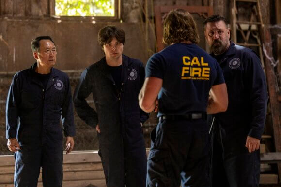 James Yi as Father Faucher, Brendan Meyer as Milo, and Nels Lennarson as Paulie
