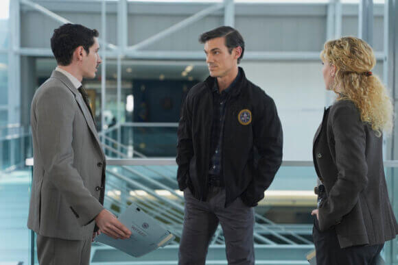 Laith Khalifeh, Robert Lenzi and Kat Cunning in episode 5